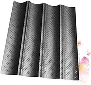 KICHOUSE Baguette Tray Non-Stick Loaf Pan Heatproof Baking Sheet Air Hole Black for Healthy Bread Baking