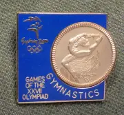 GILT 2000 OLYMPIC SPORTS BADGE - GYMNASTICS