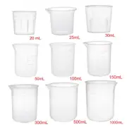 Clear 20 50 100 300 1000ml PP Plastic Graduated Measuring Cup Lab Kitchen Beaker