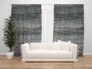 2 Panels Sheer Window Treatment Curtains Black Shibori Boho Curtain for Bedroom