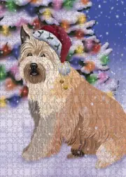 Christmas Berger Picard Dog Photo Jigsaw Interlocking 200 Pcs. Puzzle