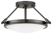 Hinkley Lighting 3381 Collier 3 Light 16-1/2"W Semi-Flush Bowl - Black