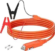12V Car Battery Charger Cable, 2m14AWG Cigarette Lighter Plug to Alligator Battery Clips Connector, Automobile Lead-Acid Battery Charging Cable 15A Fuse Compatible with Jackery Solar Generators