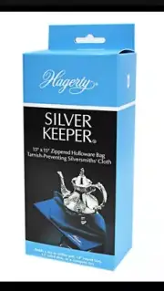 New Hagerty Silver Keeper 15x15 Zippered Holloware Bag Tarnish Preventing Cloth