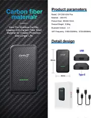 Wireless Adapter for 98% Cars with Wired CarPlay,only for iPhone 6 2023 CarPlay