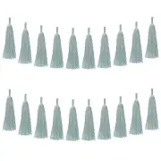 20-Pack Tassel Garland Banner with Rope Tissue Paper for Anniversary Gray