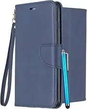 Premium Phone Case for Samsung Galaxy A12, Shockproof Samsung Galaxy A12 Leather Wallet Case Holster with Credit Card Holder Stand-View Flip Case Cover for Samsung Galaxy A12, Blue