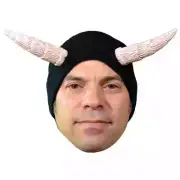 Trick or Treat Studios Black Knitted Beanie Hat Cap w Devil Horns Animal Adult