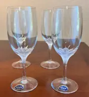 LENOX ATRIUM SET OF 4 CRYSTAL 8-1/4" TEA WINE CHAMPAGNE GLASSES FROSTED PETALS