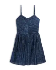 KatieJnyc Girls' Sabrina Ruched Shimmer Mini Dress - Big Kid