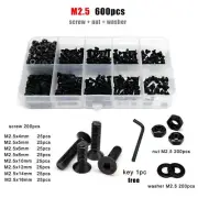 M2.5 Hexagon Hex Socket Flat Countersunk Head Screw Bolt Set grade 10.9 Steel