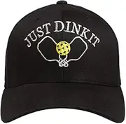 [Valueon] Black Funny pickleball hat Embroidered Baseball Cap just dink it Men & Women Adjustable, Black, One Size