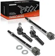 A-Premium Set of 4, Front Inner & Outer Tie Rod End Kit, Compatible with Chevrolet Colorado & GMC Canyon, 2004-2005