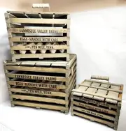 New Three Farmhouse Wooden Egg Crates Decor Tennessee Valley Farms ,Ten Mile