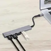 Bonelk Long-Life USB-C to 4 Port USB 3.0 Slim Hub, Space Grey
