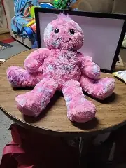Build a Bear Octopus Plush Toy Pink Blue Tie Dye Sparkle 18" Stuffed (blackbin1)