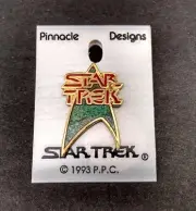 Star Trek Pin 1993 Pinnacle Designs PPC Star Trek Badge Unworn On Original Back