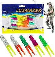 Soft Fishing Lures for Bass,T-Tail Grub Worm Baits - Fish Luring Tools, Set of 20 Realistic Freshwater Saltwater Baits for Stream Lake River