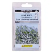 3 X otter pale eucalypt 3 2 x 0 8 4 8mm multi grip open aluminium blind rivet 1