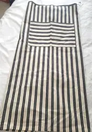 Premium Quality White/Blue Bistro Restaurant Apron XLong w/ Organizing Pocket