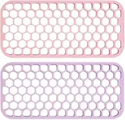 Healeved 2pcs Heat Resistant Silicon Mat for Flat Iron Curling Iron Hair Straightener Nonslip Design Travel Mini Hair Straightener Pad