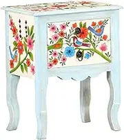 Bedroom Table Hand Painted Bedside Cabinet 40x30x50 cm Solid Mango Wood