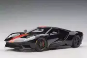 1/18 Ford GT Shadow Black With Orange Stripes 2017 Model Car By AUTOart 72945