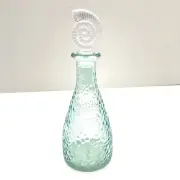 Shore Living Ocean Aqua Glass Perfume Oil Bottle Plastic Sea Shell Stopper New