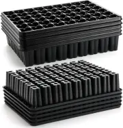 54 Cell Seed Starter Trays, 2.8" Deep Plug Flat Tray10 Pcs Big Holes Germination