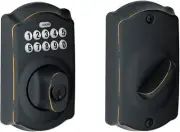 Schlage BE365 V CAM 716 Camelot Keypad Deadbolt Electronic Keyless Entry Lock, A