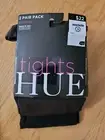 2 Pairs HUE Women's Opaque Tights 40 Den, Black/Espresso Size 3 ( L/XL)
