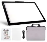 Rechargeable A4 LED Light Pad with Padded Case, Tracing Light Box w/Riser Sta...