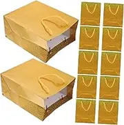 TINEASUR 12pcs Paper Packing Bags Shiny Wrapping Bags for Party Bulk Present Handles Handheld Decorative Party