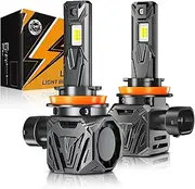 Auxbeam H11 H8 H9 Fog Light, 6500K 120W 30000LM 800% Brighter, Wireless H11 Powersports Light For UTV ATV Offroad Vehicles, Plug and Play