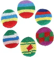 BRIGHTFUFU 6Pcs Knit Sandbags for Fun Hand Toss Games Bean Bag Toss Improves Coordination Skills Random Colors for Family Activities and Outdoor Games Random Color