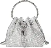 [JEOJEOY] Bling Crystal Rhinestone Purse for Sparkly Clutch Handbag Crossbody Bag for Evening Wedding Party Prom