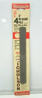 Rare Vintage Nicholson 8 Inch 4 In Hand File NOS New Four Files In One