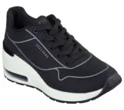 Skechers Black Shoes Women's wedge Air Memory Foam Sporty Comfort sneaker 155403