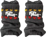 [Oxtxuzdm] Cartoon Animal Pattern Knit Leg Warmers for Women Winter Fall Japanese Aesthetic Flared Boot Covers Footless Long Socks