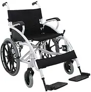 Rolling Walkers Portable Wheelchair Elderly Disabled Wheel Chair Handicapped Rehab Transport Chair Travel Chair Caretaker Convenience Self-Propelled Wheelchair