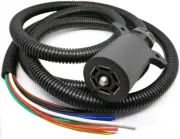 New Sun 7 Way Plug Cord Inline Trailer Camper RV Style Blade Molded Connector...