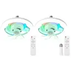 LED E27 Ceiling Fan with Light Low Profile Ceiling Fan for Living Room Bedroom