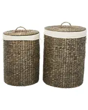 CosmoLiving by Cosmopolitan Set of 2 Brown Sea Grass Traditional Storage Baskets