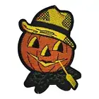 Vintage Scarecrow Halloween Pumpkin 80s Style Retro Embroidered Iron on Patch