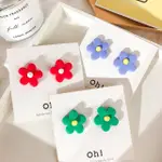 【BBHONEY】韓國彩色小花造型百搭耳針耳飾(網美必備款)