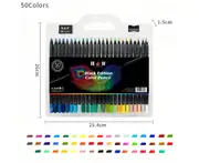 H&B 50 Colored Pencils Oil-based Pre-Sharpened 3.3mm Lead Wide Spectrum Vibrant Colors Sketching Drawing Coloring Books and Artistic Creations Ideal for St