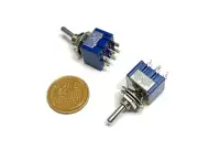2 x Toggle Switches 3 Position Mini MTS-203 6-Pin DPDT ON-OFF-ON 6A Latching B24