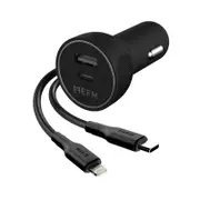 [EFPC30U938BLA] 39W Dual Port Car Charger - With Type C to Apple Lightning Cable