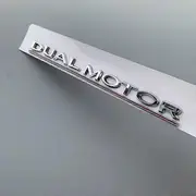 DUAL MOTOR Underlined Letters Emblem for Tesla Model 3 Car Styling Refitting High Performance Trunk Badge Sticker Chrome Black