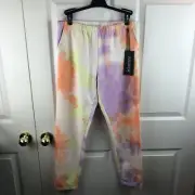 New NWT Women's Wildfox Sherbert Wash Jogger Sweatpants Tie Dye Medium M